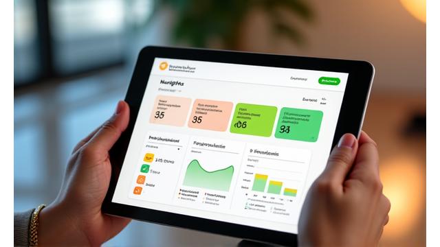 Person holding a tablet showing a personalized nutrition report